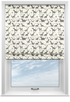 Dino Land, Fossil Grey - Motorised Roman Blind
